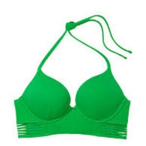 Archives Swim Bombshell Push-Up Longline Bikini Top Green Size 32D